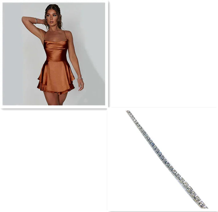 Robe Courte à Bretelles pour Femme - Élégance et Confort - VoltÉlan